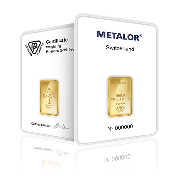 5g Metalor Investment Gold Bar (999.9)