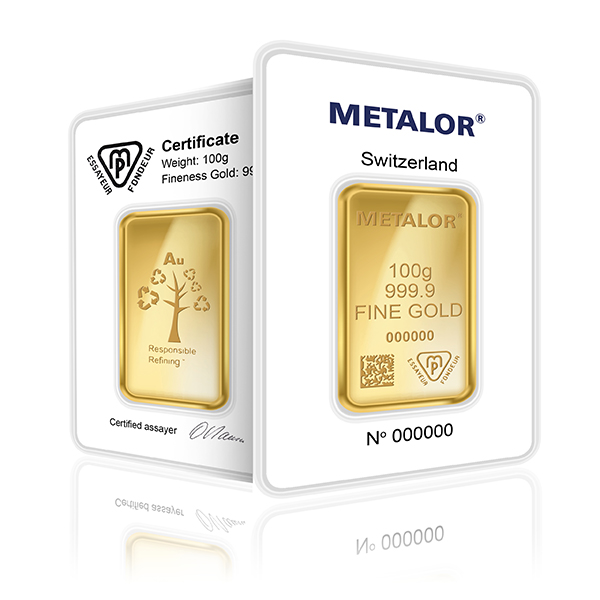 100g Metalor Investment Gold Bar (999.9)