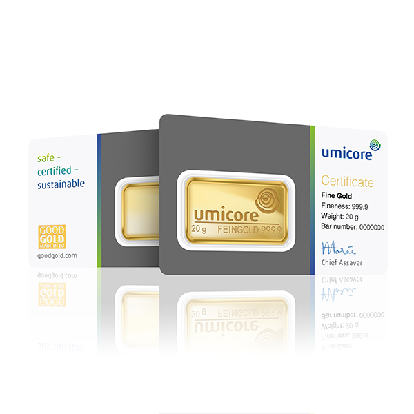 20g Umicore Investment Gold Bar (999.9)