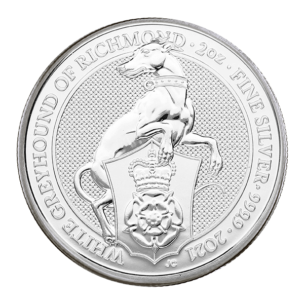 2 Oz Silver Queens Beast White Greyhound Of Richmond (2021)