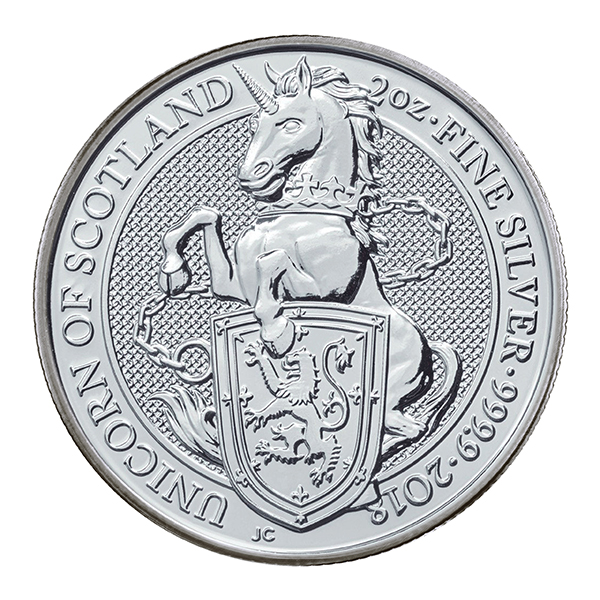 2 Ounce Silver Queens Beast Unicorn Of Scotland (2018)