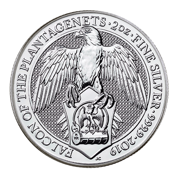 2 Oz Silver Queen's Beast Falcon Of The Plantagenets (2019)