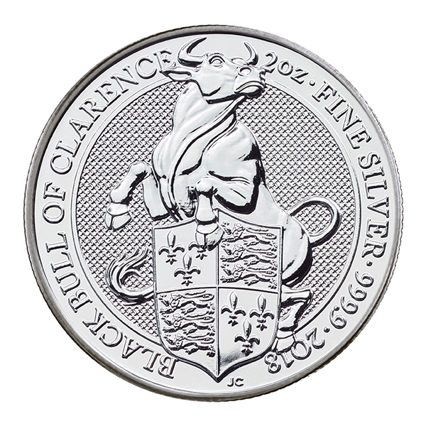 2 Ounce Silver Queen's Beast Black Bull of Clarence (2018)