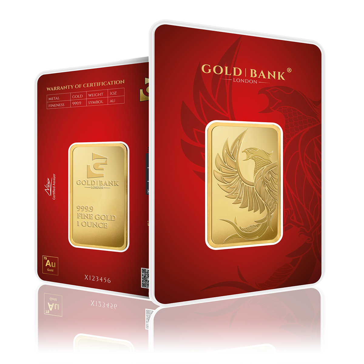 1 Ounce Gold Bank Phoenix Edition Gold Bar (999.9)