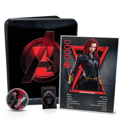 1 Ounce Silver Marvel Series Black Widow (Box Set)