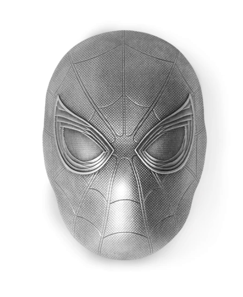 2 Ounce Silver Marvel Series Spiderman Mask (Box Set)