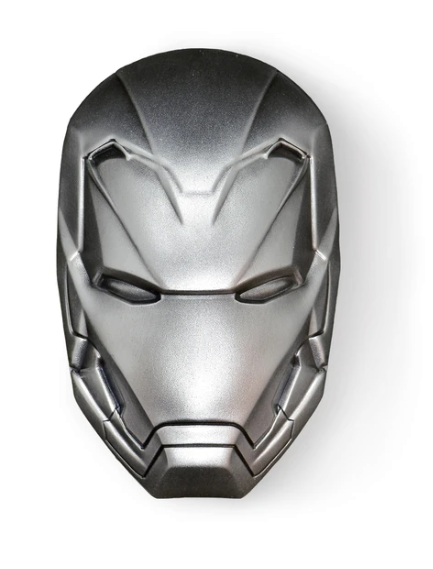 2 Ounce Silver Marvel Series Iron Man Mask (Box Set)