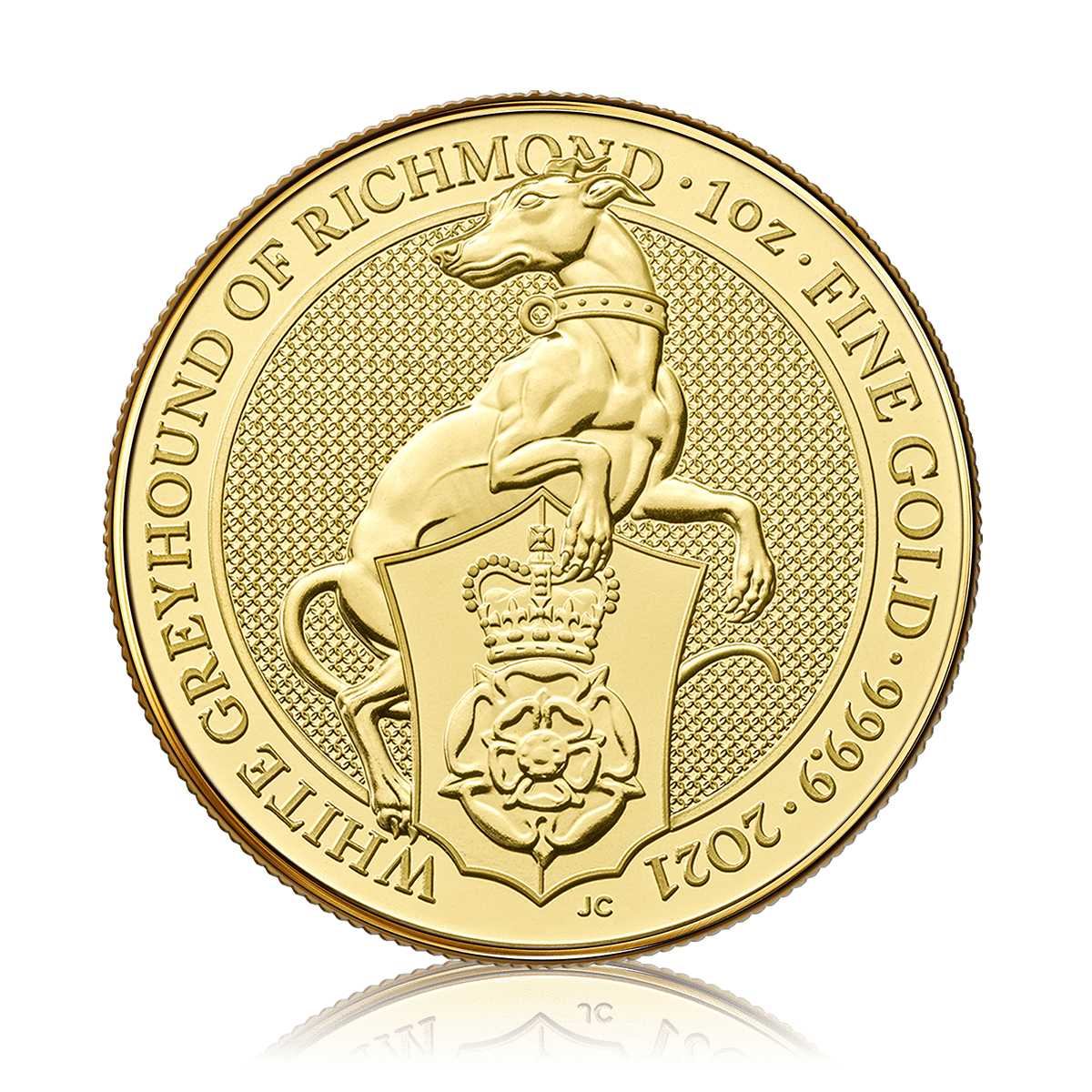 1 Oz Gold Queen's Beast White Greyhound Of Richmond (2021)