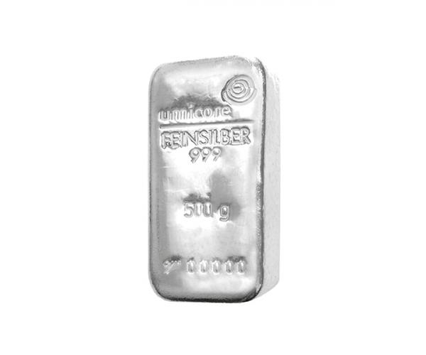 500g Umicore Investment Silver Bar (999)