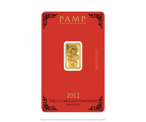 5g PAMP Lunar Year of the Dragon Gold Bar (2012)