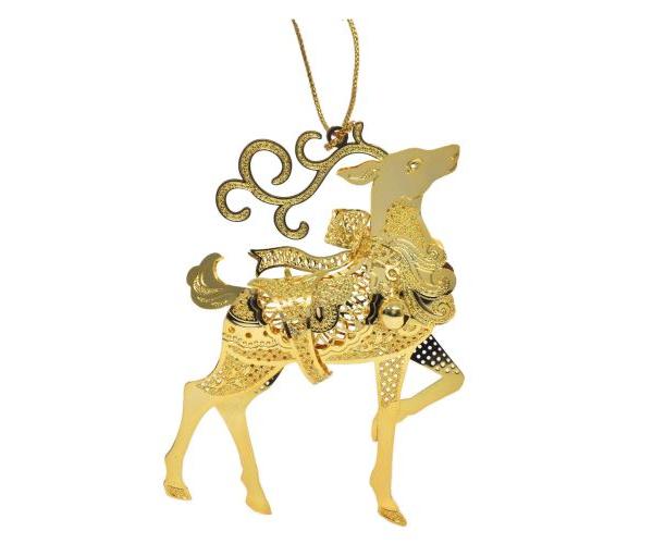 24ct Christmas Gold Dipped Reindeer (Tree Decoration)