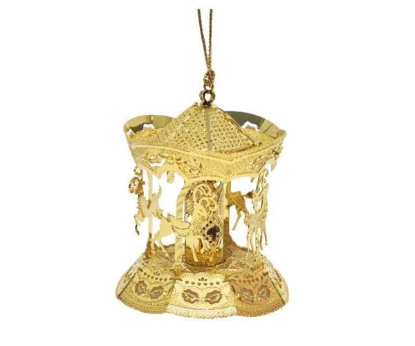 24ct Christmas Gold Dipped Carousel (Tree Decoration)