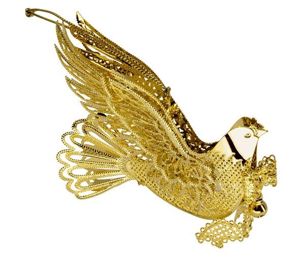 24ct Christmas Gold Single Dove (Tree Decoration)